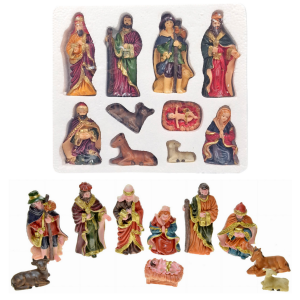 Figurki do szopki bożonarodzeniowej - zestaw 10szt /53898