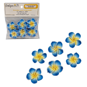 Kwiatki FIMO 30mm NIEBIESKIE 6szt koraliki z masy termoutwardzalnej /26140-20
