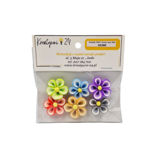 Kwiatki FIMO 26mm MIX 6szt z masy termoutwardzalnej /26360-MIX