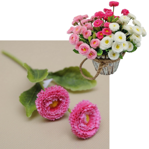 Stokrotki różowe - gałązka 2 kwiaty - 23cm /43474-PN