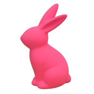 Królik ceramiczny ZAJĄC 19cm RÓŻOWY gumowany /96383