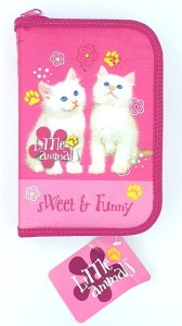 Piórnik pojedynczy bez wyposaż. ANIMALS PINK /5533