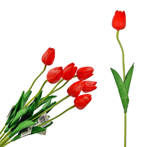 Tulipan piankowy 48cm CZERWONY 1szt /16847-RE