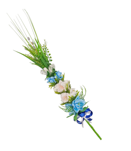 PALMA wielkanocna (rękodzieło) BIAŁO-NIEBIESKA 66cm /42006-WH-BL