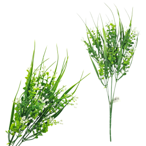 Bukiet GAŁĄZKI z kulkami BIAŁE na stelażu - 40cm /06130-WH