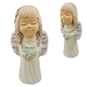 Figurka ceramiczna ANIOŁ 35cm "Emilka" z motylem /23893-PLM