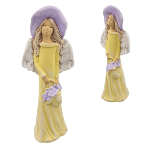 Figurka ceramiczna ANIOŁ 31cm "Irena" z koszem kwiatów /52692-PY