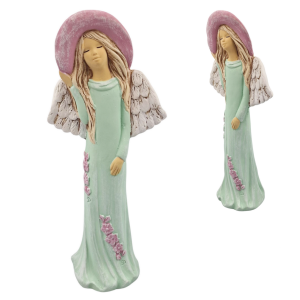 Figurka ceramiczna ANIOŁ 31cm "Ines" w kapeluszu /51497-PMT