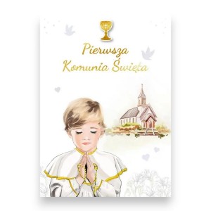 Karnet okolicznościowy Pamiątka I Komunii św. GM-1168 CHŁOPIEC /94289
