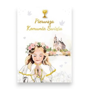 Karnet okolicznościowy Pamiątka I Komunii św. GM-1167 DZIEWCZYNKA /94272