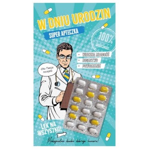 Karnet W DNIU URODZIN - super apteczka - niebieski TAB-10 /99531-91177