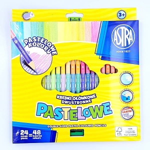  Kredki ołówkowe dwustronne 24szt/48kol. ASTRA pastelowe /8122