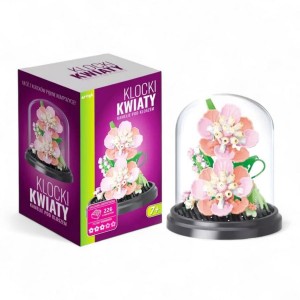 Klocki konstrukcyjne kwiaty KAMELIE pod kloszem 226 el. /37020
