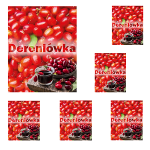 Etykiety naklejki na butelkę NALEWKA DERENIÓWKA 6szt /99876-DR