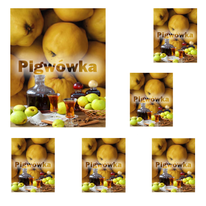 Etykiety naklejki na butelkę NALEWKA PIGWÓWKA 6szt /99876-PG