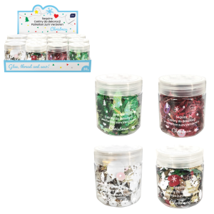 Cekiny do dekoracji CHRISTMAS MIX - słoiczek 30g /76565