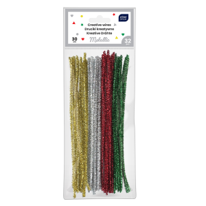 Druciki kreatywne metaliczne - wyciory - 30cm MIX 32szt /78682