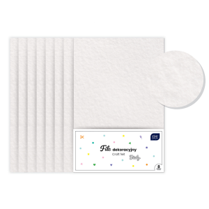 Filc dekoracyjny A4 BIAŁY (30x21cm) 8szt - grubość 1,5mm /73932