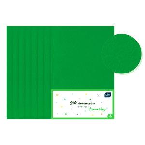 Filc dekoracyjny A4 ZIELONY (30x21cm) 8szt - grubość 1,5mm /79439