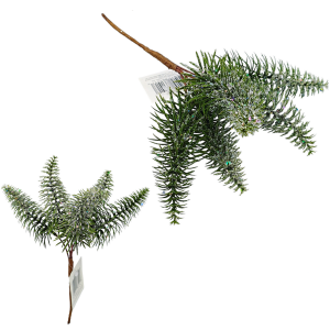 Gałązka ozdobna świąteczna BN CHOINKI szronione 23cm 5szt /61417