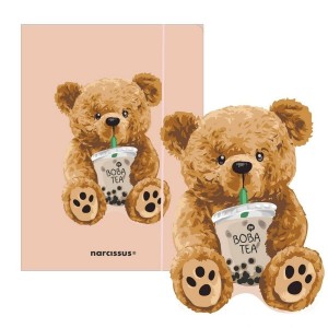 Teczka szkolna A4 z gumką Teddies&Miś z Boba Tea /01920