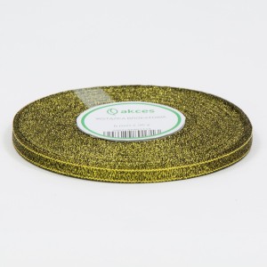 Wstążka brokatowa 6mm / 32m CZARNO-ZŁOTA