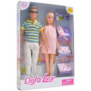 Lalki DEFA LUCY 2szt >RODZINKA< w ciąży z akcesoriami /6448