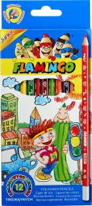 Kredki ołówkowe 12kol. JUNIOR trójkątne FLAMINGO /3106