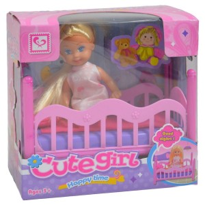 Laleczka mała w łóżeczku CUTE GIRL /2057