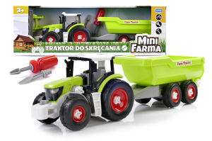 MINI FARMA Traktor z przyczepą do skręcania /1132