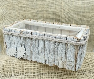 Osłonka naturalna prostokątna 34x17cm KORA bielona /5642