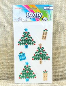 Dżety dekorac. samoprzylepne CHOINKI 3szt + PREZENCIKI 3szt /9986