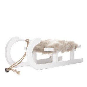 Sanie drewniane z futrem 29cm /9763