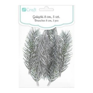 Gałązki SOSNY 8cm 5szt - szronione /7904