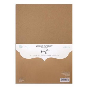 Zestaw papierów 220g/A4 20szt KRAFT /0621