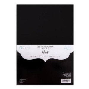  Zestaw papierów 220g/A4 20szt CZARNY /0638