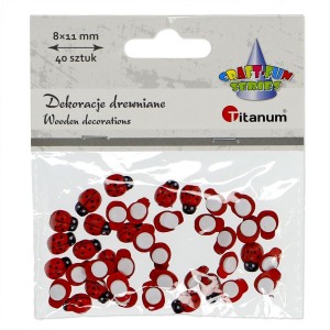BIEDRONKI drewniane samoprzylepne 40szt /2851