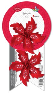  Kwiaty 2szt - POINSECJA flokowana - /3739