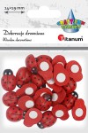 Biedronki drewniane samoprzylepne 24szt /3090