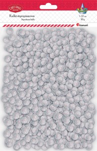 Kulki brokatowe 1,0-1,2cm 20g SREBRNE /8471