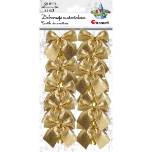 Kokardki materiałowe ZŁOTE 12szt /3791/4694
