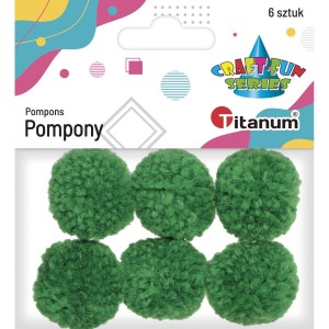 Pompony 3cm/6szt ZIELONE /9085
