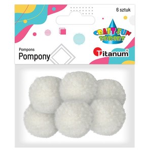 Pompony 3cm/6szt BIAŁE /9391