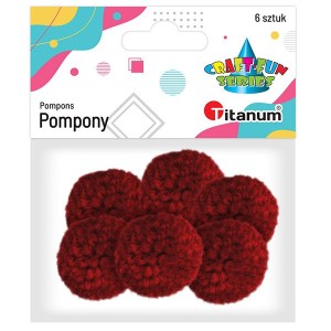 Pompony 3cm/6szt CZERWONE CIEMNE /1592
