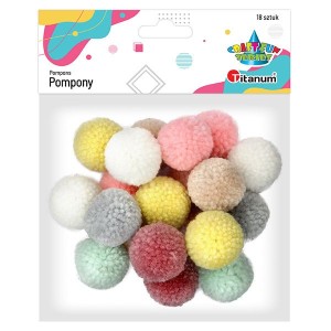 Pompony 3cm/18szt MIX JASNY PASTELOWY /3382