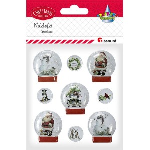 Naklejki świąteczne wypukłe KULE ŚNIEŻNE /1841