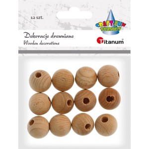 Kulki drewniane - koraliki - 19mm/12szt  /1163