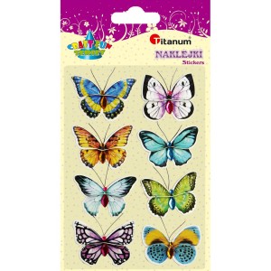 Naklejki dekoracyjne tekturowe 3D MOTYLKI 8szt /3519