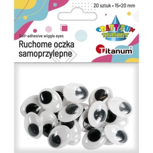 Oczka ruchome samoprzylepne 15x20mm OVALNE 20szt /5312