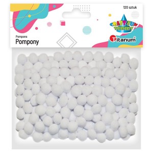 Pompony 1cm/120szt BIAŁE /7553